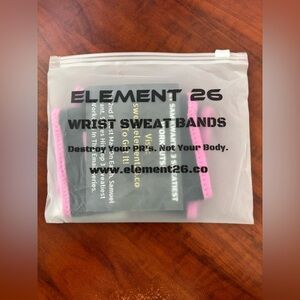 NWT Element 26 Pink and Black Wrist Sweatbands